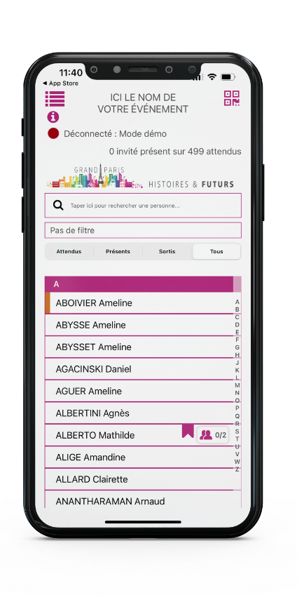 Bienvenue Event application