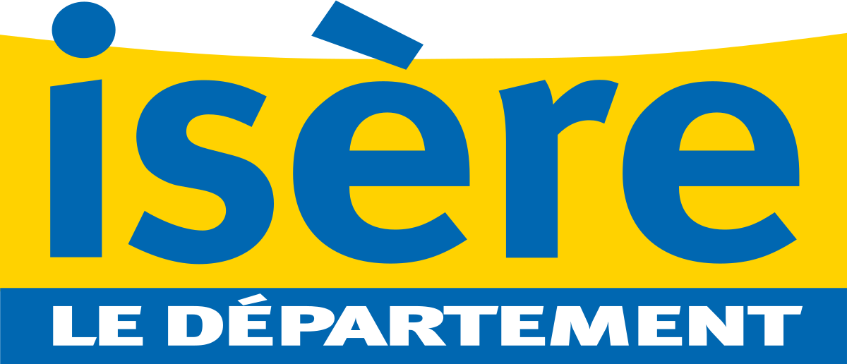 Logo Département de l'Isère : forme stylisée du département sur fond transparent.