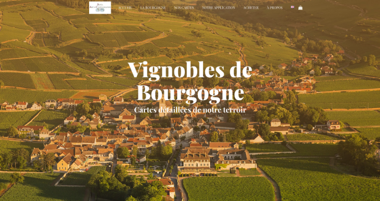 Capture d'écran du site internet des Vignobles de Bourgogne.