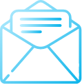 Icône d'enveloppe avec document bleu