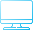Icône bleu d'un ordinateur site internet