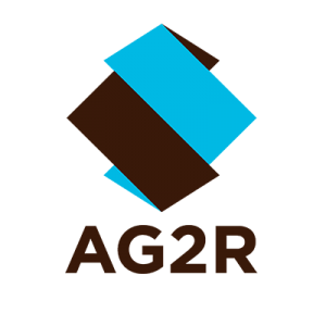 Logo AG2R La Mondiale : lettres "AG2R" en lettres stylisées, sur fond transparent.