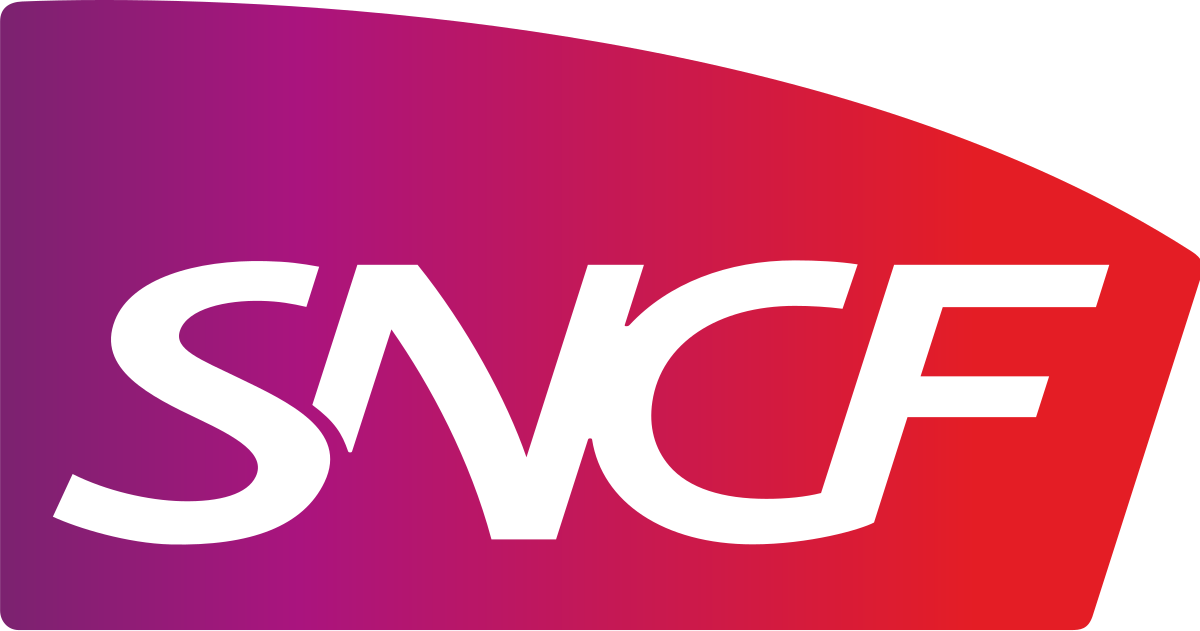 Logo SNCF : lettres "SNCF" stylisées, sur fond transparent.