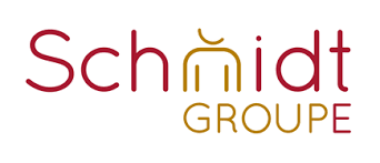 Logo Groupe Schmidt : nom "Schmidt" en lettres stylisées, sur fond transparent.