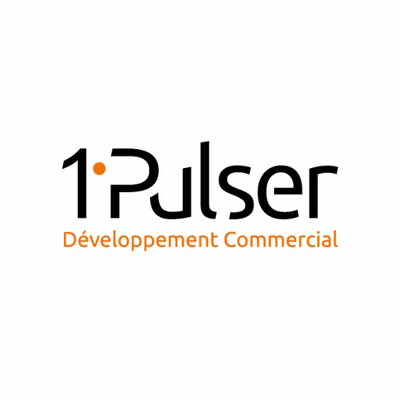 Logo 1 Pulser Développement Commercial : lettres &quot;1 Pulser&quot; en lettres stylisées, sur fond transparent.