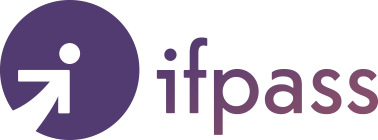 Logo IFPASS : lettres &quot;IFPASS&quot; en lettres stylisées, sur fond transparent.