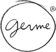 Logo Germe : lettres "Germe" en lettres stylisées, sur fond transparent.