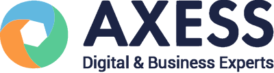 Logo Axess - Digital and Business Experts : représentation visuelle du logo d'Axess, une société de conseil spécialisée dans le digital et les solutions commerciales.