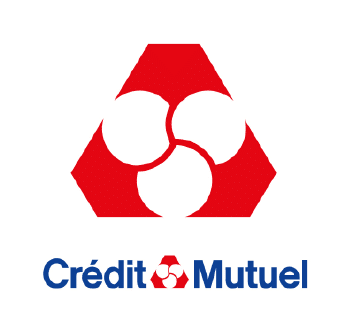 Logo du Crédit Mutuel : symbole de confiance et d&#039;engagement envers ses sociétaires et ses clients, représentant les valeurs de solidarité et de coopération qui caractérisent le Crédit Mutuel.