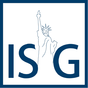 Logo ISG - International Business School : lettres "ISG" en lettres stylisées, sur fond transparent.