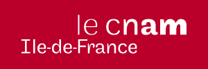 Logo du CNAM Île-de-France : symbole d'excellence et d'accessibilité en éducation et formation, sur fond transparent.