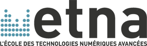 Logo de l'ETNA : représentation visuelle de l'École des Technologies Numériques Avancées, sur fond transparent.