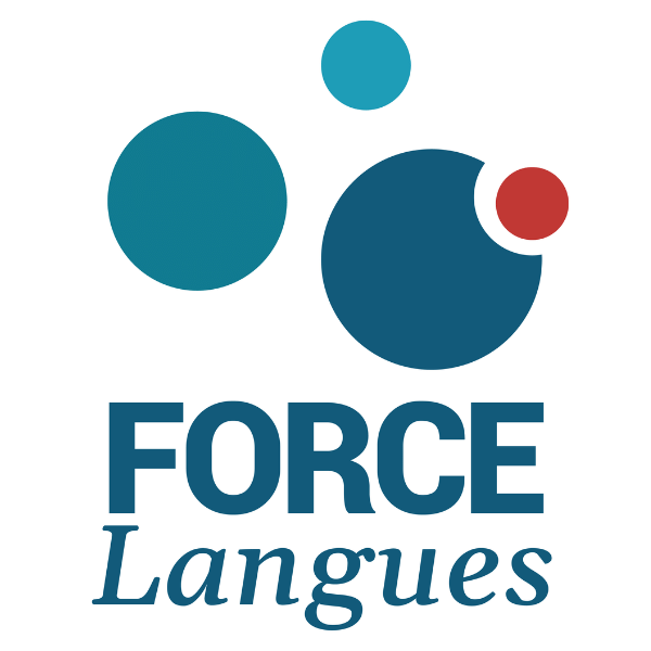 Logo de Force Langues : symbole de compétence linguistique et d'expertise en enseignement des langues, facilitant l'apprentissage et la maîtrise des langues étrangères pour tous les niveaux.