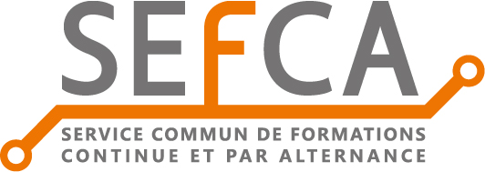 Logo SEFCA : symbole d'engagement envers la formation continue et l'alternance, sur fond transparent.